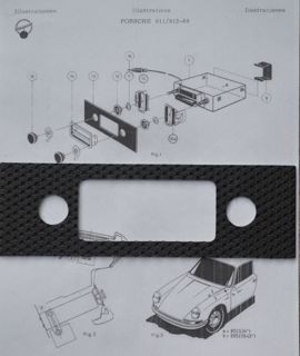 Radioblende Kunstleder schwarz 1973