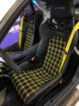 Porsche GT3 RS Sitzbezug Inlets 918 Schottenkaro gelb